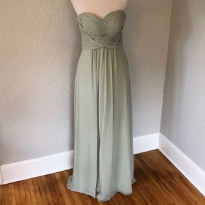 Green floor length dress